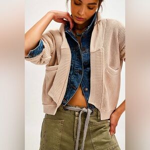 Free People We The Free Worn Thru Surplus Cardi NWT